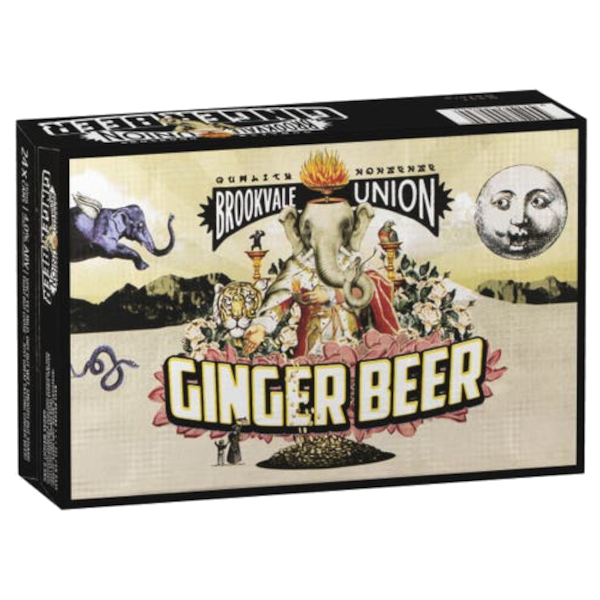 BROOKVALE UNION GINGER BEER 4%  Can 330ml - 2 x 10 Pack Carton