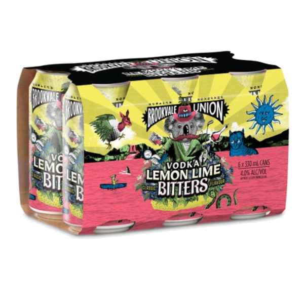 BROOKVALE UNION VODKA LEMON LIME & BITTERS Can 330ml - 6 Pack