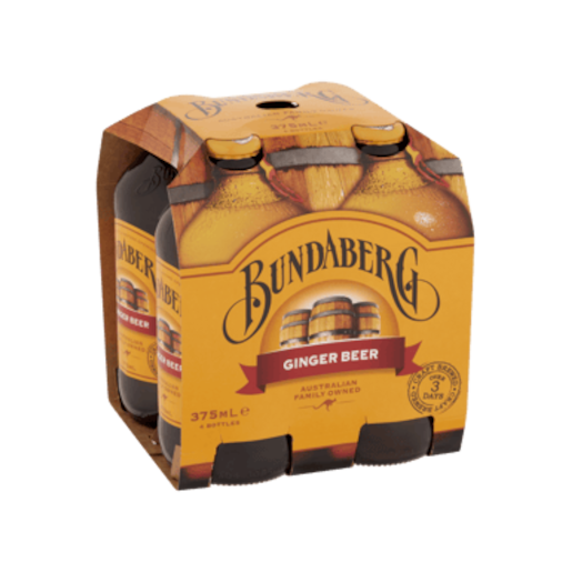 BUNDABERG BURGUNDEE CREAMING SODA BOTTLE 375ML - 4 Pack