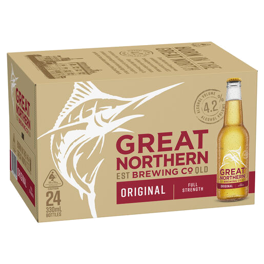 GREAT NORTHERN ORIGINAL 4.2% Bottle 330ML - 4 x 6 Pack Carton