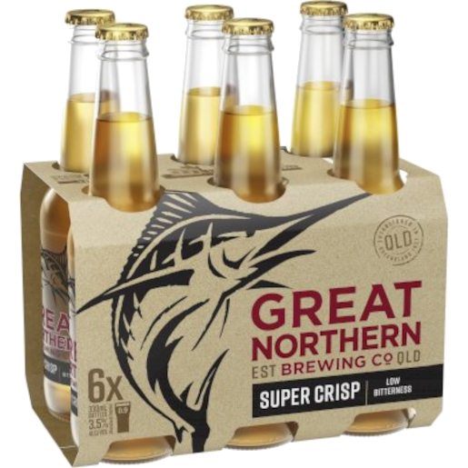 GREAT NORTHERN Super Crisp 3.5% Bottle 330ML - 6 Pack