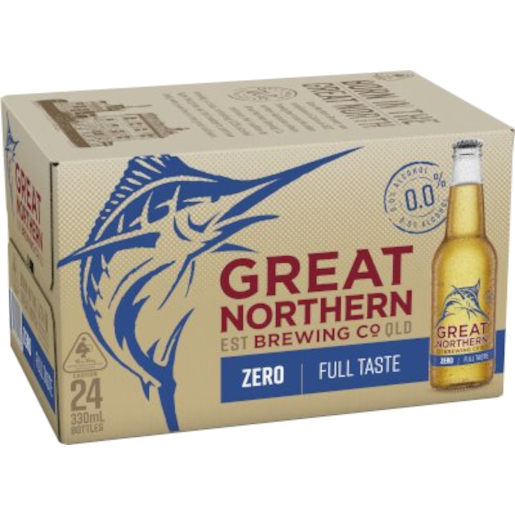 GREAT NORTHERN ZERO Bottle 330ml - 4 x 6 Pack Carton