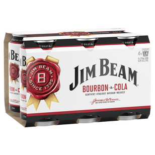 JIM BEAM & COLA 3.5% MID Can 375ml - 6 Pack