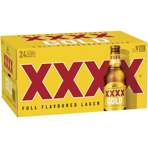 XXXX GOLD Bottle 375ml - 4x6 Pack Carton