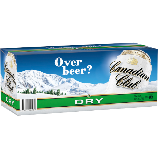 CANADIAN CLUB & DRY Can 375ml - 10 Pack