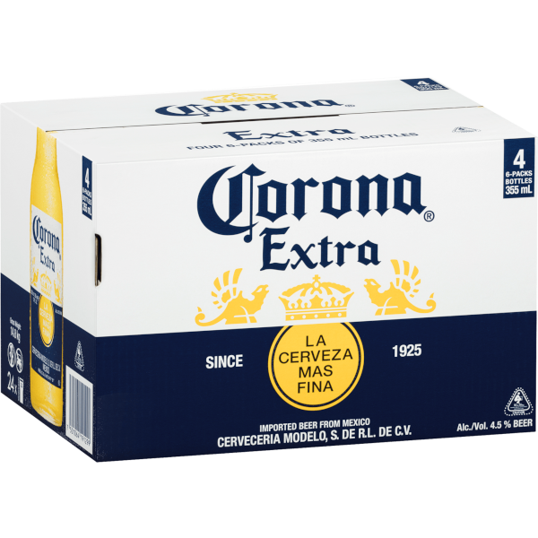 CORONA EXTRA Bottle 355ml - 4x6 Pack Carton