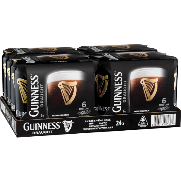 GUINNESS DRAUGHT Can 440ml - 4 x 6 Pack Carton