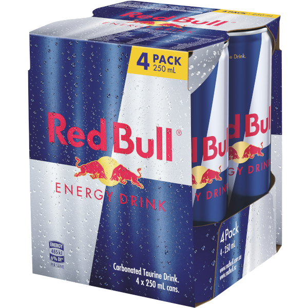RED BULL ENERGY DRINK Can 250ml - 4 Pack