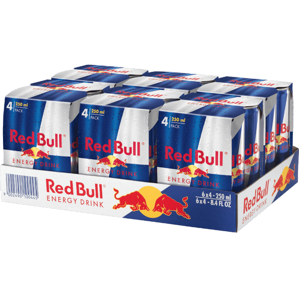 RED BULL ENERGY DRINK Can 250ml - 6 x 4 Pack Case