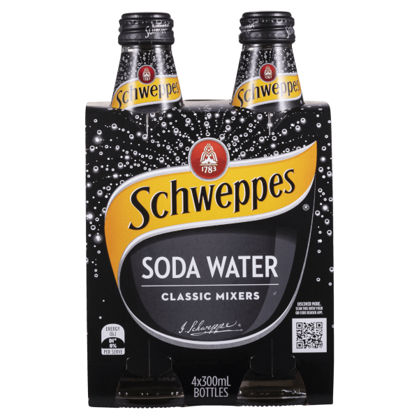 SCHWEPPES SODA WATER Bottle 300ml - 4 Pack