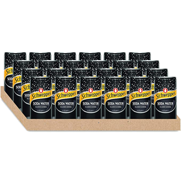 SCHWEPPES SODA WATER Can 200ml - 24 Pack