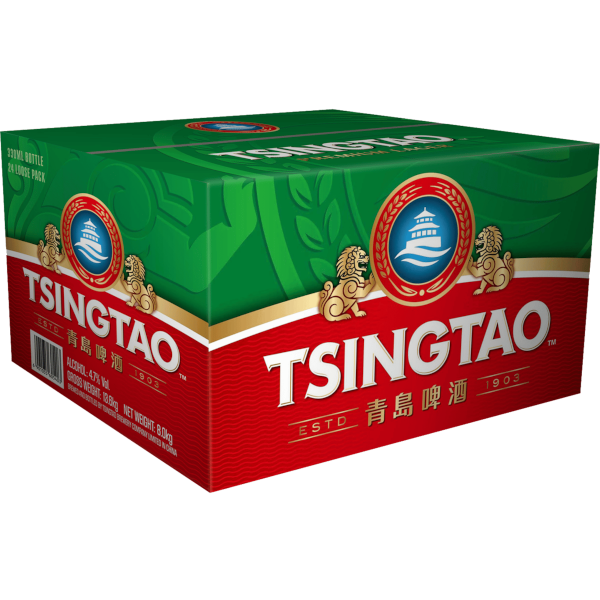 TSINGTAO PREMIUM BEER Bottle 330ml - 4x6 Pack Carton