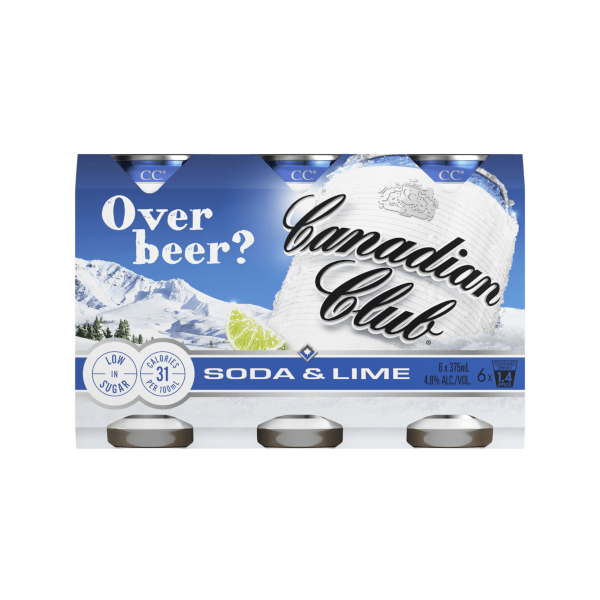 CANADIAN CLUB SODA & LIME Can 375ml - 6 Pack