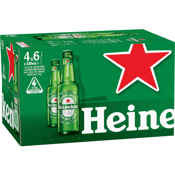 HEINEKEN Bottle 330ml - 4x6 Pack Carton