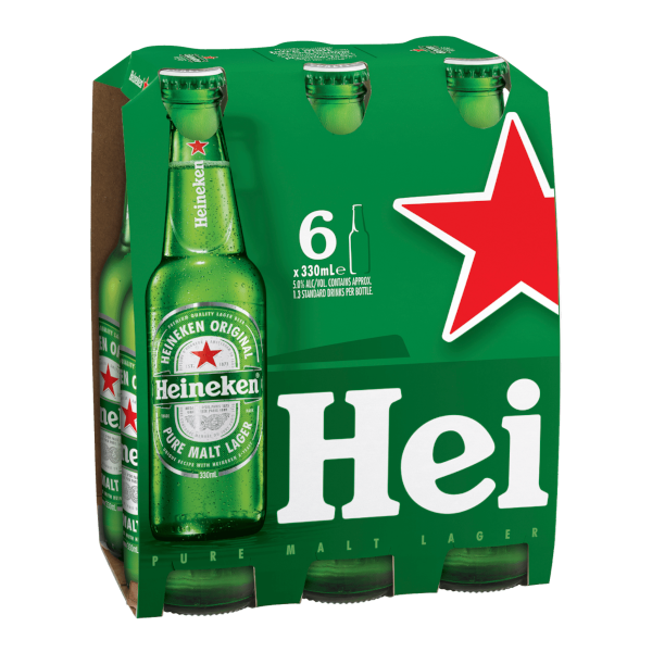 HEINEKEN Bottle 330ml - 6 Pack