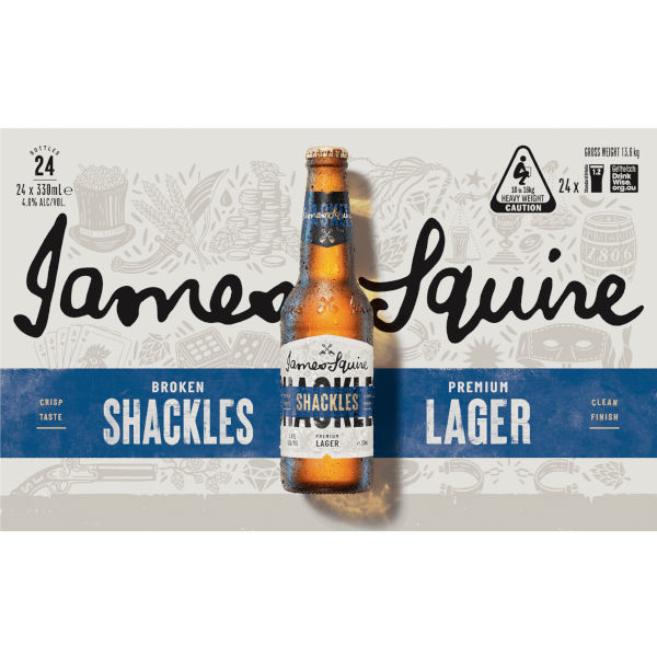 JAMES SQUIRE BROKEN SHACKLES LAGER Bottle 330ml - 4x6 Pack Carton