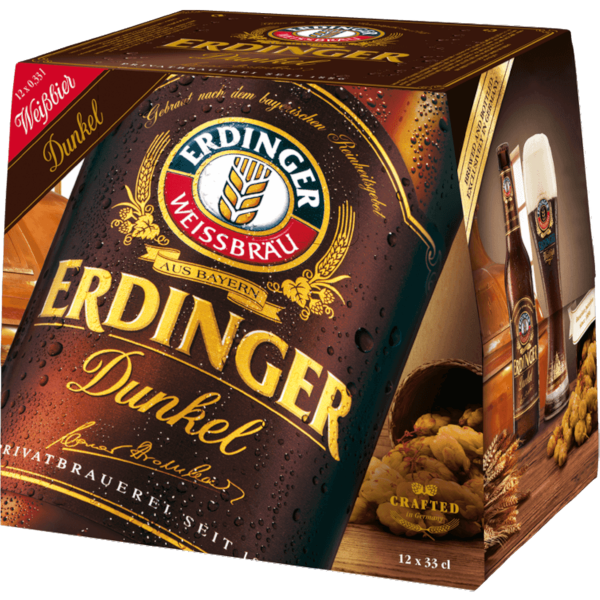 ERDINGER DUNKEL Bottle 500ml x 12 - Case
