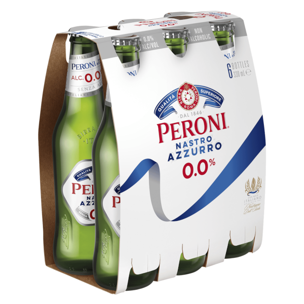 PERONI NASTRO AZZURRO ZERO Bottle 330ml - 6 Pack