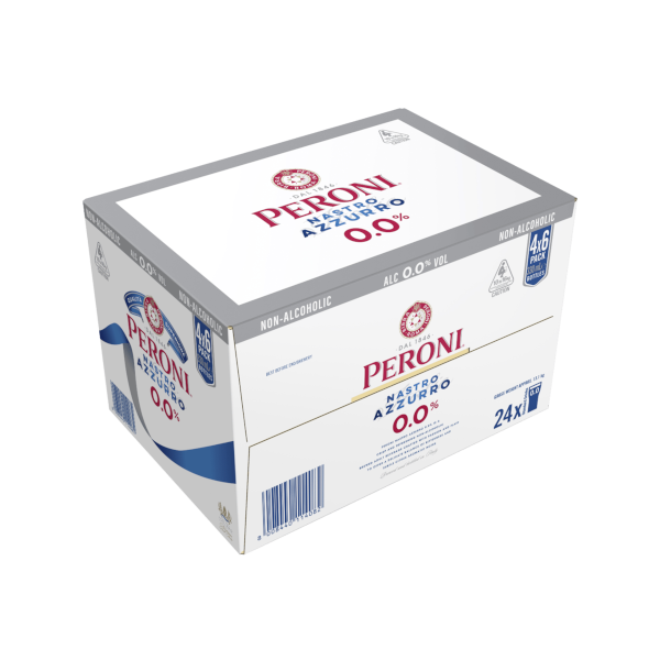 PERONI NASTRO AZZURRO ZERO Bottle 330ml - 4 x 6 Pack Carton