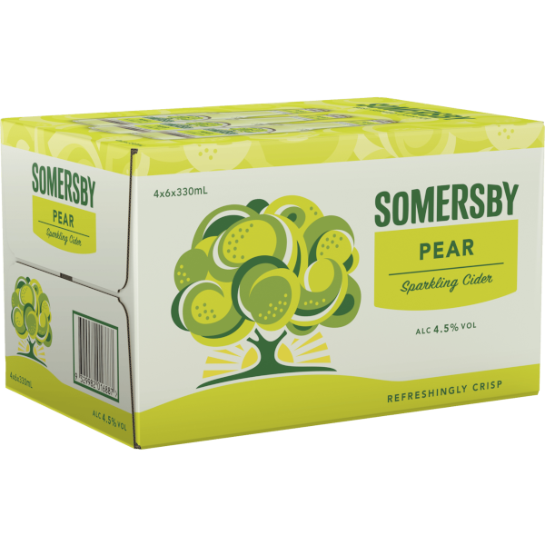 SOMERSBY PEAR CIDER Bottle 330ml - 4 x 6 Pack Carton