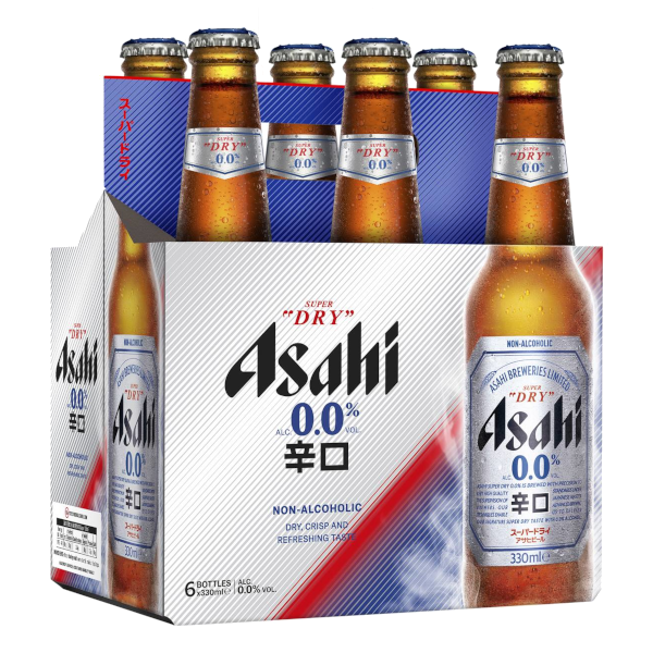 ASAHI SUPER DRY ZERO Bottle 330ml - 6 Pack