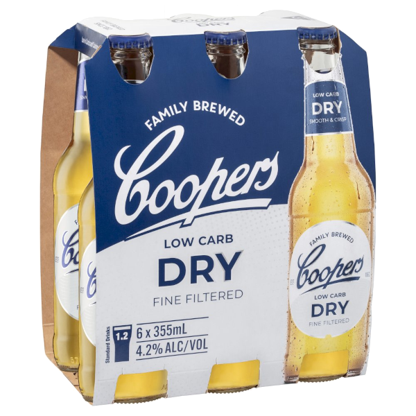 COOPERS LOW CARB DRY Bottle 355ml - 6 Pack
