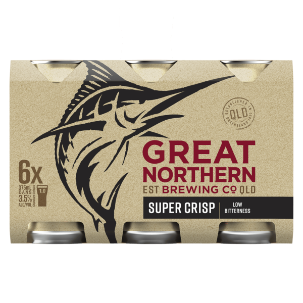 GREAT NORTHERN SUPER CRISP LAGER 3.5% Can 375ml - 6 Pack