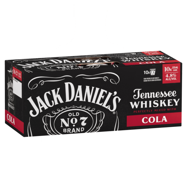 JACK DANIELS & COLA 4.8% Can 375ml - 10 Pack