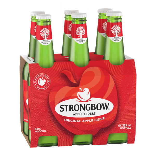 STRONGBOW ORIGINAL APPLE CIDER Bottle 355ml - 6 Pack