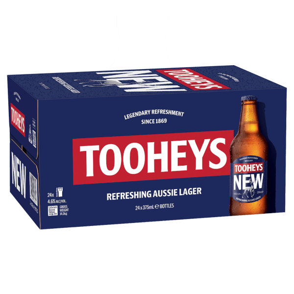 TOOHEYS NEW Bottles 375ml - 4 x 6 Pack Carton